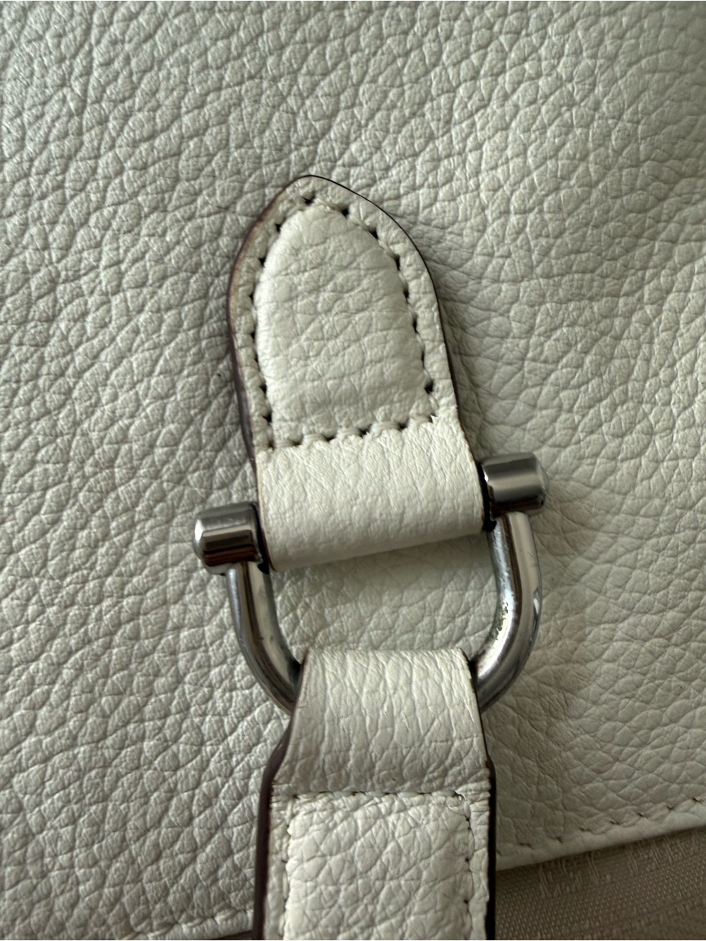 Lauren Ralph Lauren Lowell Tote White Pebbled Leather I - Picture 16 of 16